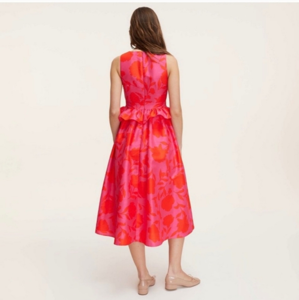 Kate Spade‎ Peplum Rose Midi Dress - Picture 3 of 10